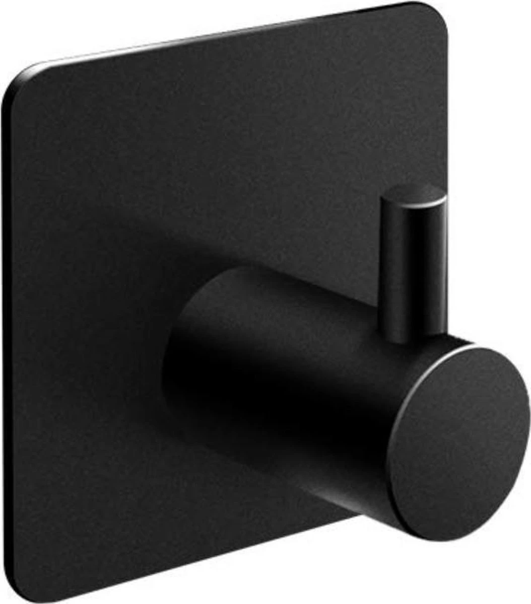 Plakhaakjes - Handdoekhaakjes - Ophanghaak - Wandhaak - Vaatdoekhouder - Zelfklevend - RVS - Zwart