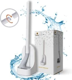 Bradey Toiletborstel Siliconen - WC Borstel Met Houder - Optimale Hygiëne - Golfclub-vorm - Komt In Alle Hoeken