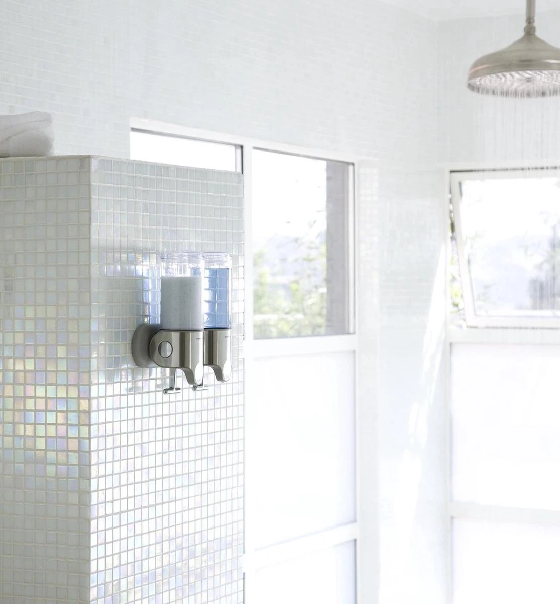 Simplehuman Zeepdispenser Wand Duo - RVS - 22.6x9.4x24.5 Cm - Zilver - Afbeelding 5