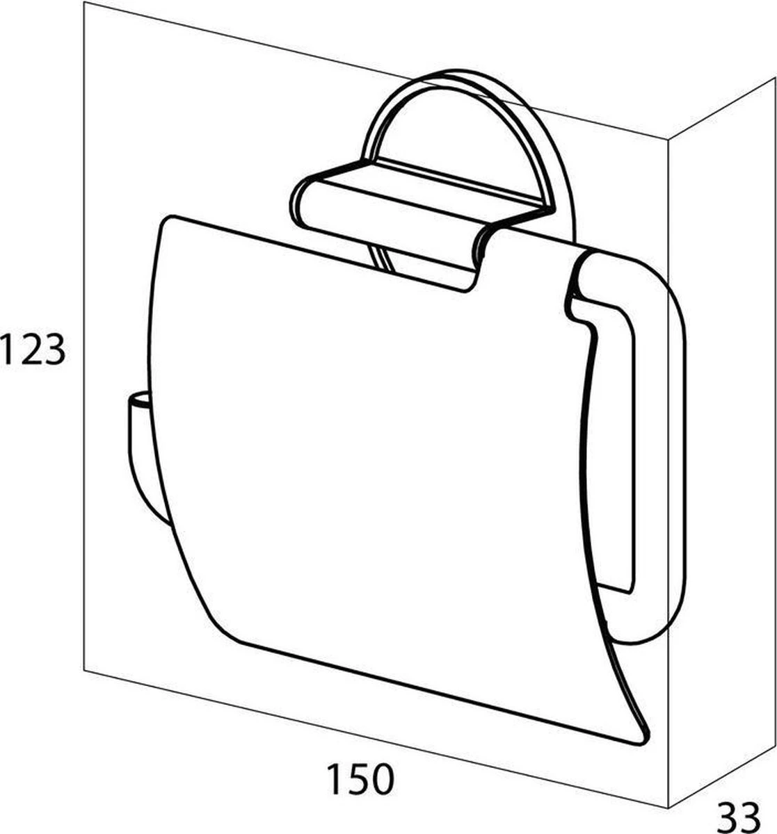 Tiger Tune - Toiletrolhouder Met Klep - Zwart Metaal Geborsteld / Zwart - Afbeelding 2