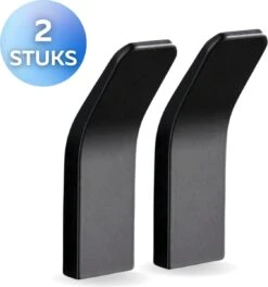 Ragnal® Zelfklevende Handdoekhaakjes RVS– Handdoekhouder- Handdoekhaak - Set Van 2 - Zwarte Handdoekhaken – Wandhaken - Waterbestendig - Handdoekhaakjes - Ophanghaken - Handdoekhaken - 3M Plakstrip - Zwarte Handdoekhaakjes - Mat Zwart