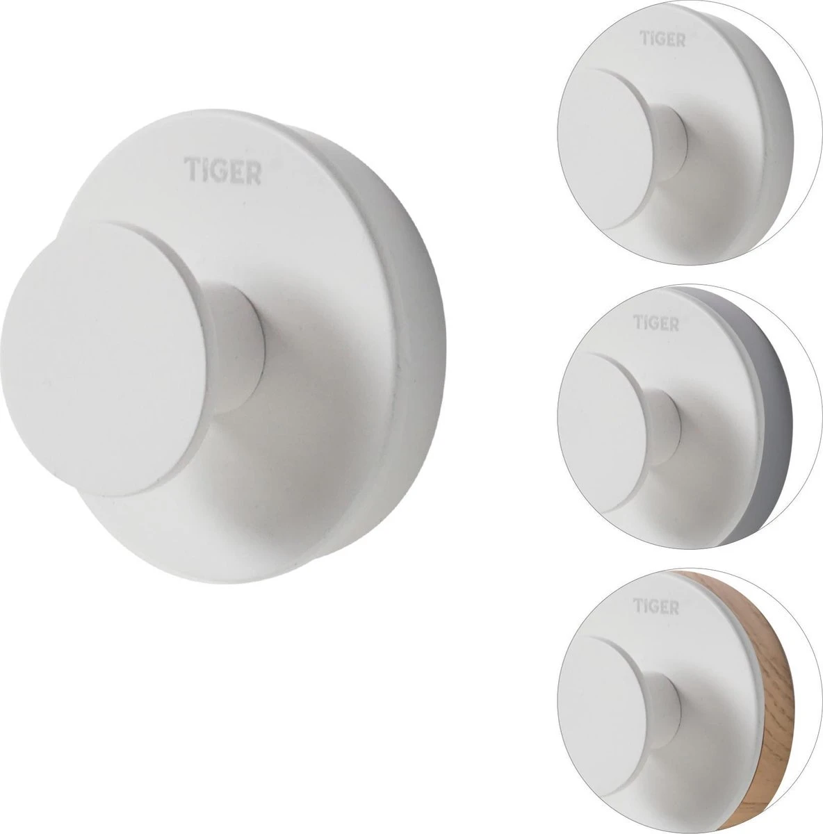 Tiger Urban - Handdoekhaak Groot (1x) - ø 5 Cm - Inclusief 2 Decorringen - Wit - Afbeelding 10