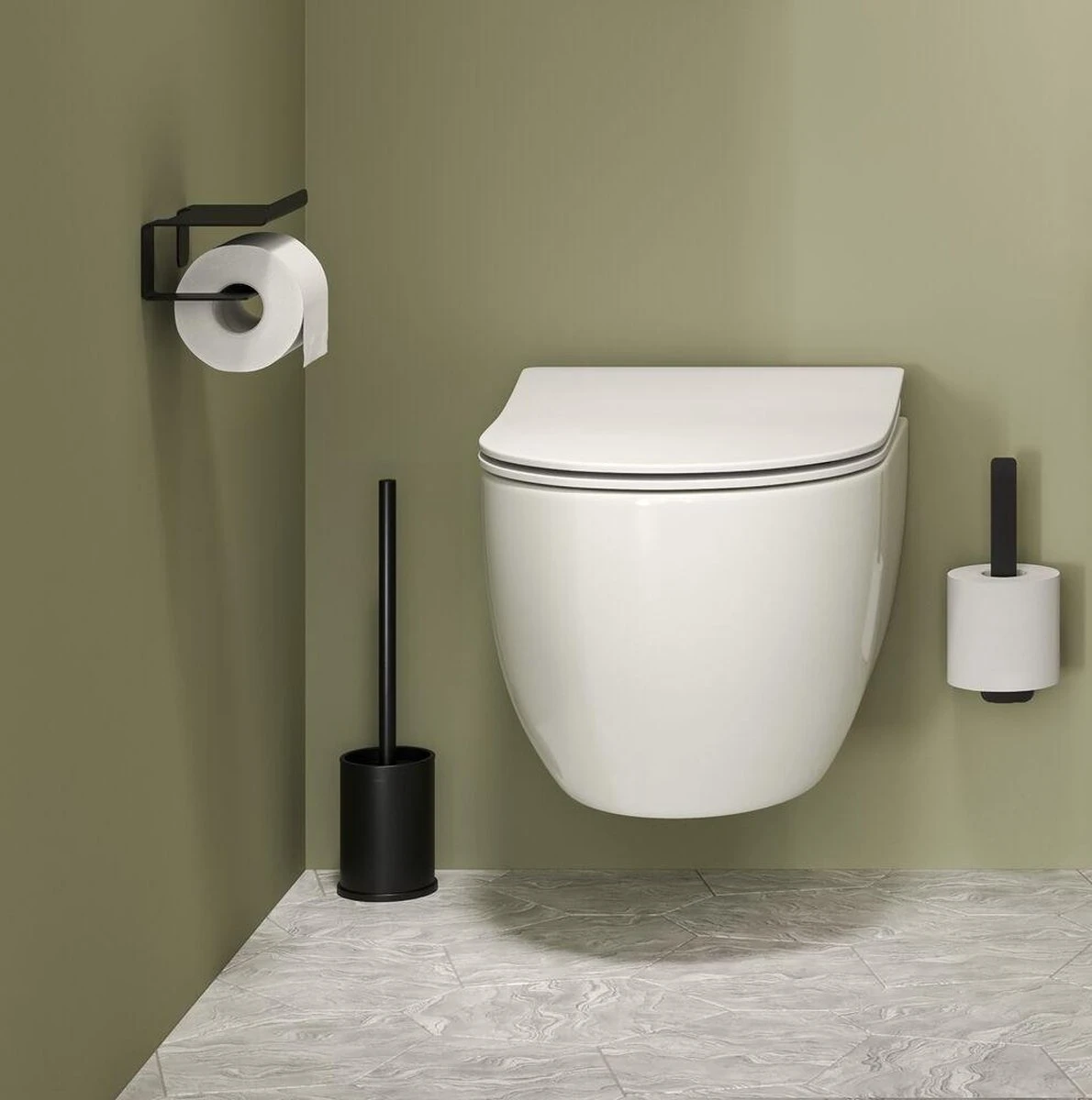 Tiger Colar - Toiletrolhouder Met Planchet - Zwart - Afbeelding 3