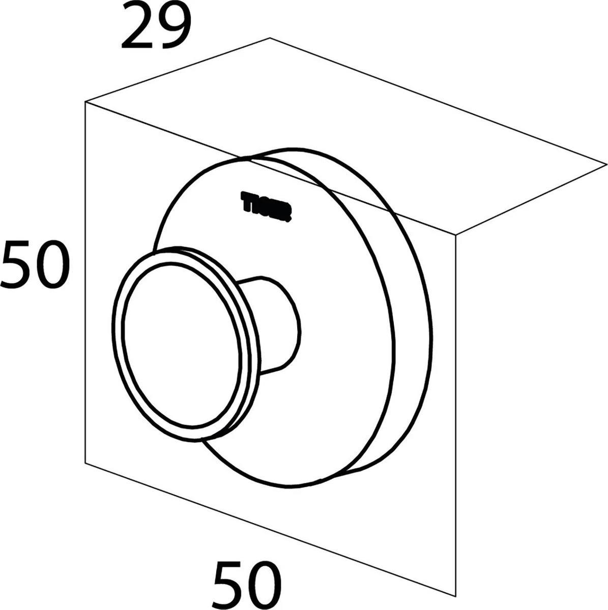 Tiger Urban - Handdoekhaak Groot (1x) - ø 5 Cm - Inclusief 2 Decorringen - Wit - Afbeelding 2