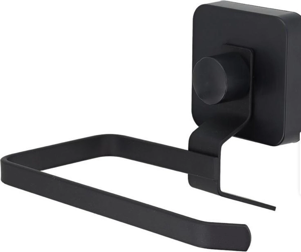 Toiletrol Houder Yoyo Store Zwart Met Zuignap Zelfklevende Toiletrolhouder - Mat Zwart - WC Closet Rol Houder Hangend Met Zuignap En Zonder Klep - Badkamer & Toilet Accessoires - Muur Bevestiging - Afbeelding 2