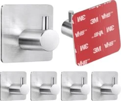 Tatkraft George Heavy Duty Zelfklevende Wandhaakjes - RVS Handdoekhouder Haak - Muur Ophang Zelfklevend Muurhaak Ophanghaakjes - Handdoekklem Keuken Ophanghaak Zonder Boren - Wand Theedoek / Handdoek Houder - Universeel Gebruik - Set Van 4 Stuks