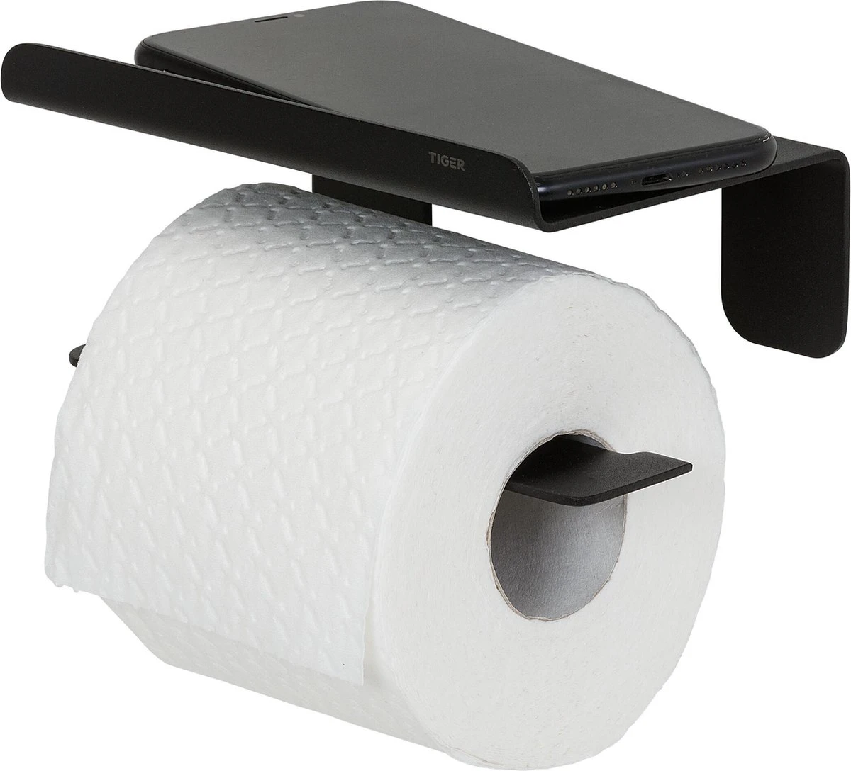 Tiger Colar - Toiletrolhouder Met Planchet - Zwart - Afbeelding 11