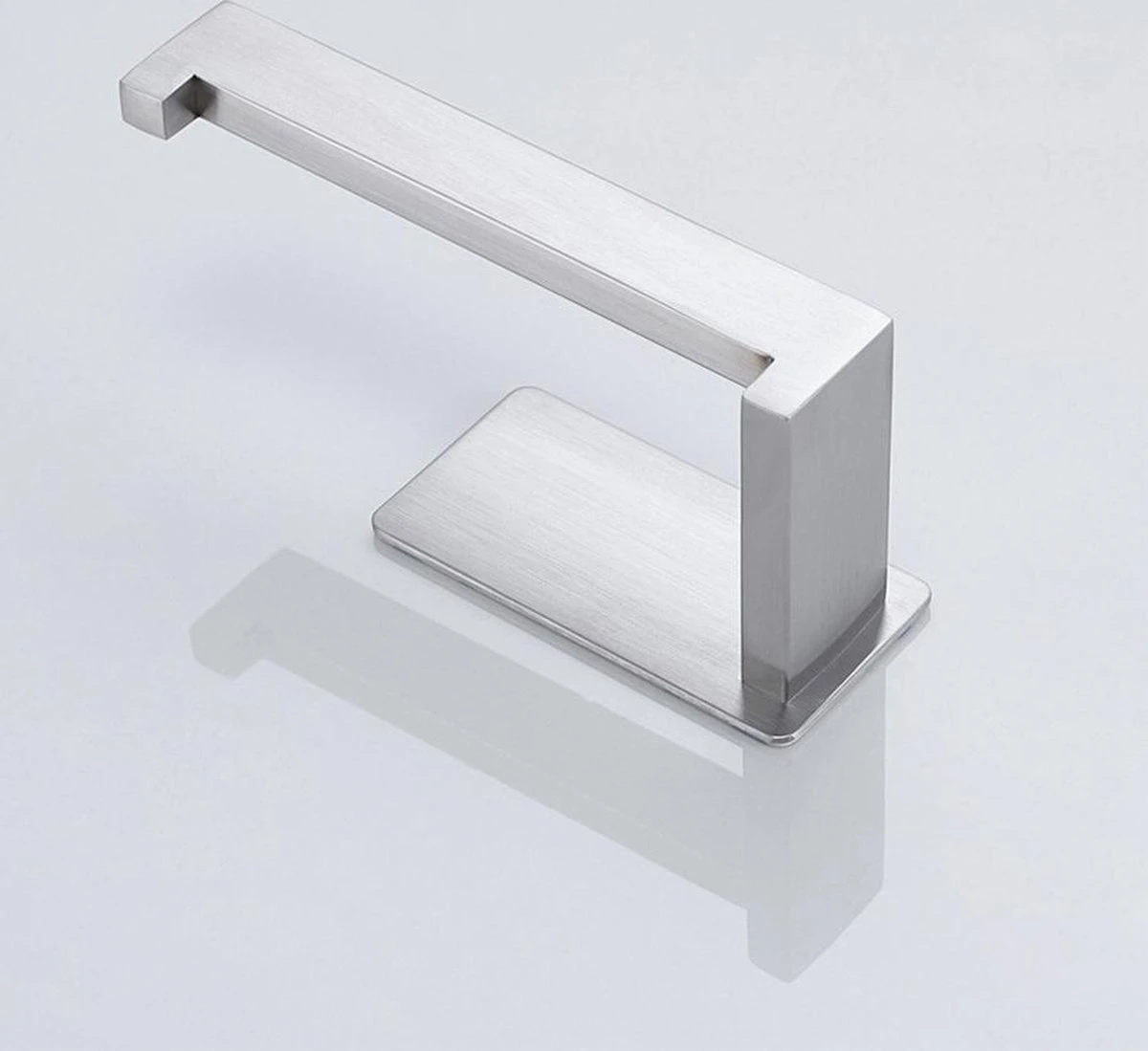 Merkloos Moderne En Stijlvolle Toiletrolhouder Zonder Boren - Zelfklevend - RVS - Met 3M Plakstrip - WC Rolhouder Roestvrij Staal - Vrijstaand - Afbeelding 3