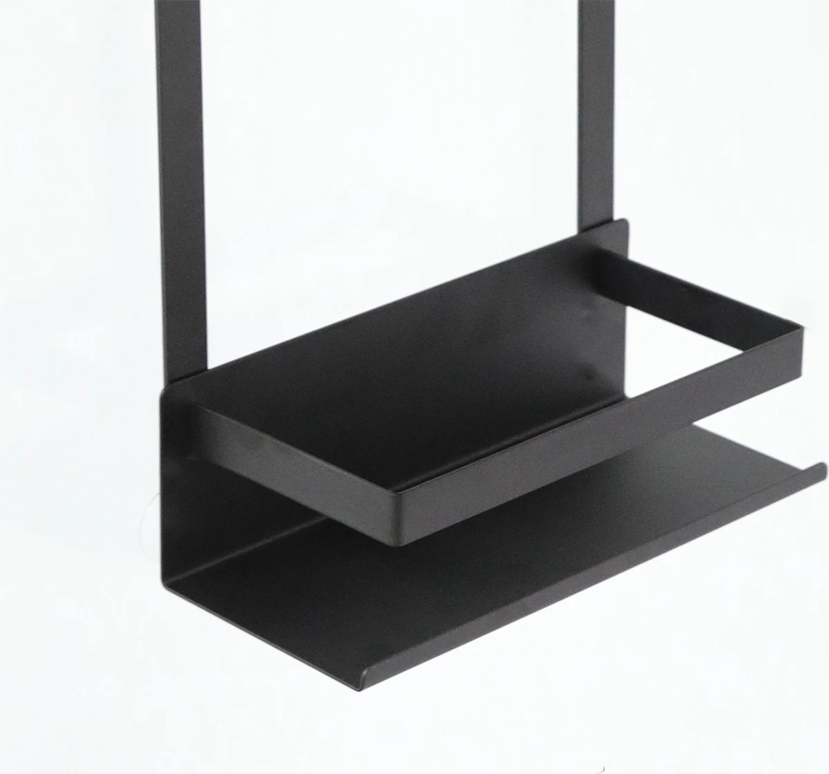 VDN Stainless Doucherek Zonder Boren - Doucherek Hangend - Doucherek Zwart - RVS - Doucherek Aan Douchewand - 2 Laags - Afbeelding 4