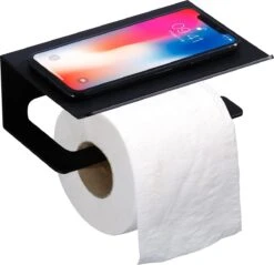 WITTS WC Rolhouder Met Plankje - Zelfklevend - Hoge Kwaliteit - Toiletrolhouder