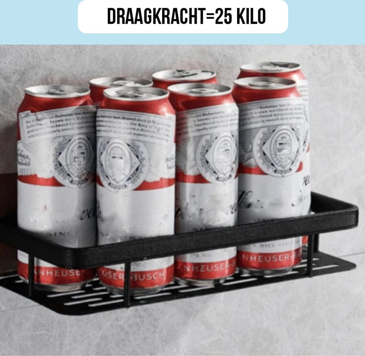 Merkloos Jawes- Wandrek- Zwart- 1stuk- Doucherek- Zonder Te Boren- Wandrek Zonder Boren- Wandrekje - Afbeelding 7