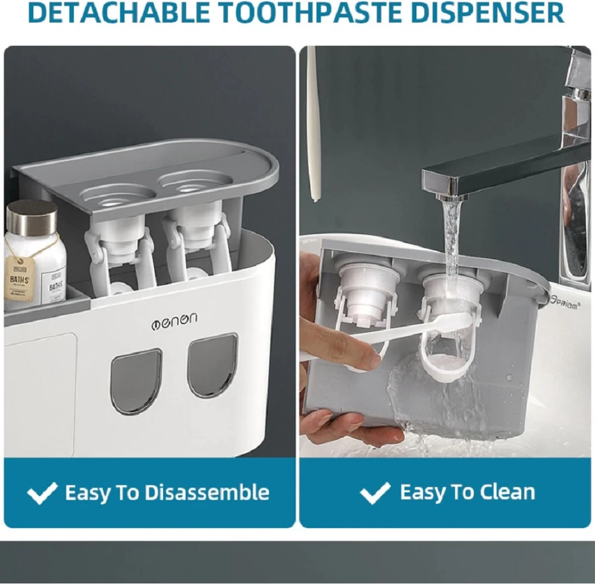 LuxeBass Tandenborstel Organizer | Tandenborstelhouder | Automatisch Tandpasta Dispenser | Met Lade En Opbergvak Voor Badkamer - LB544 - Afbeelding 5