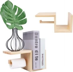 Premium Toiletrolhouder Met Plankje Zonder Boren (incl. Zuignappen En Schroeven) - WC Rolhouder - Toiletpapierhouder Staand | B&H