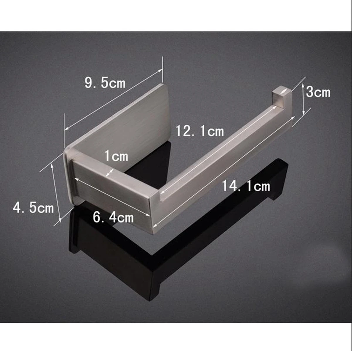 Merkloos Moderne En Stijlvolle Toiletrolhouder Zonder Boren - Zelfklevend - RVS - Met 3M Plakstrip - WC Rolhouder Roestvrij Staal - Vrijstaand - Afbeelding 4