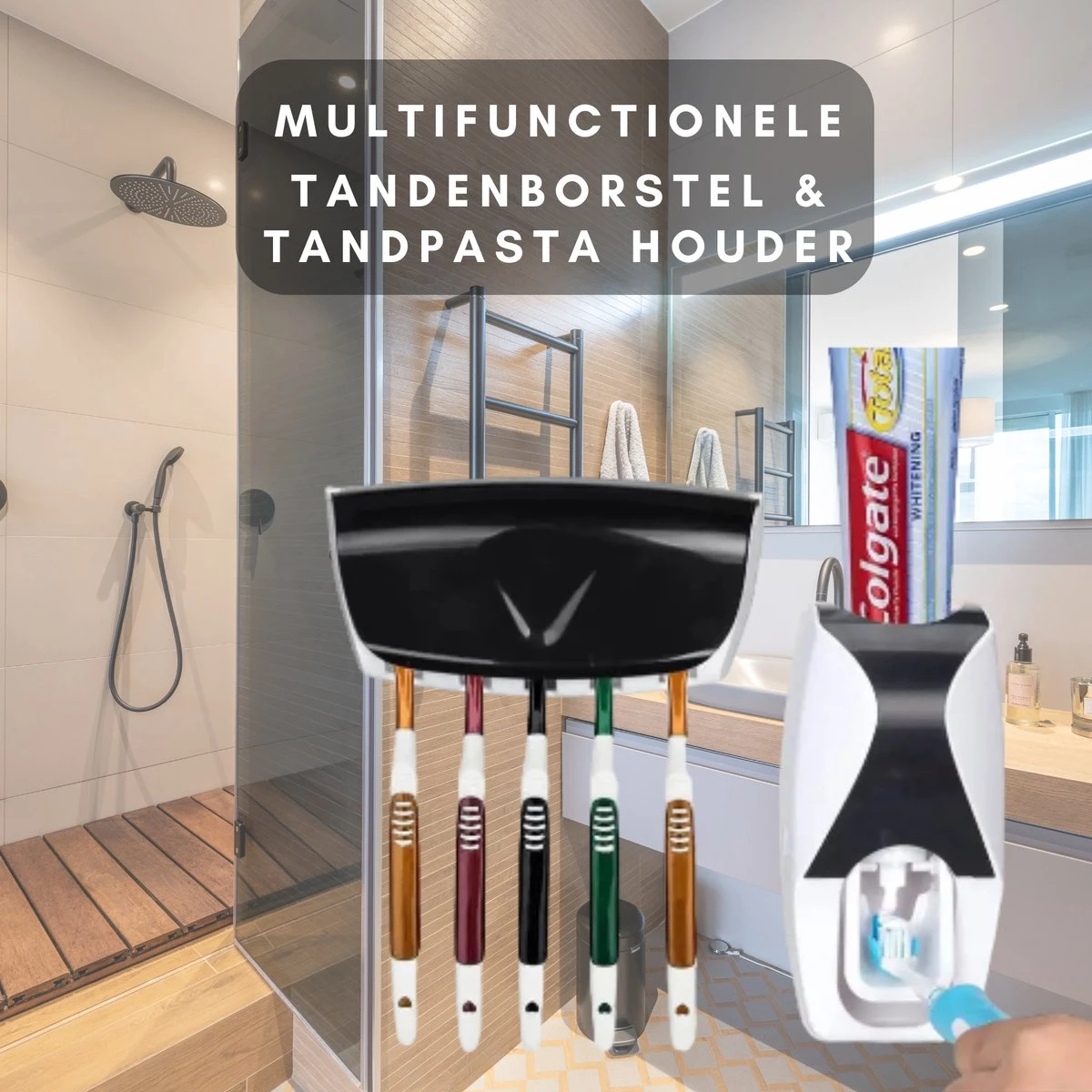Tandpasta Dispenser - Tandenborstel Houder - Tandpasta Knijper - Tube Knijper - Tandpasta Houder - Geschikt Voor Elektrische Tandenborstel - Afbeelding 2