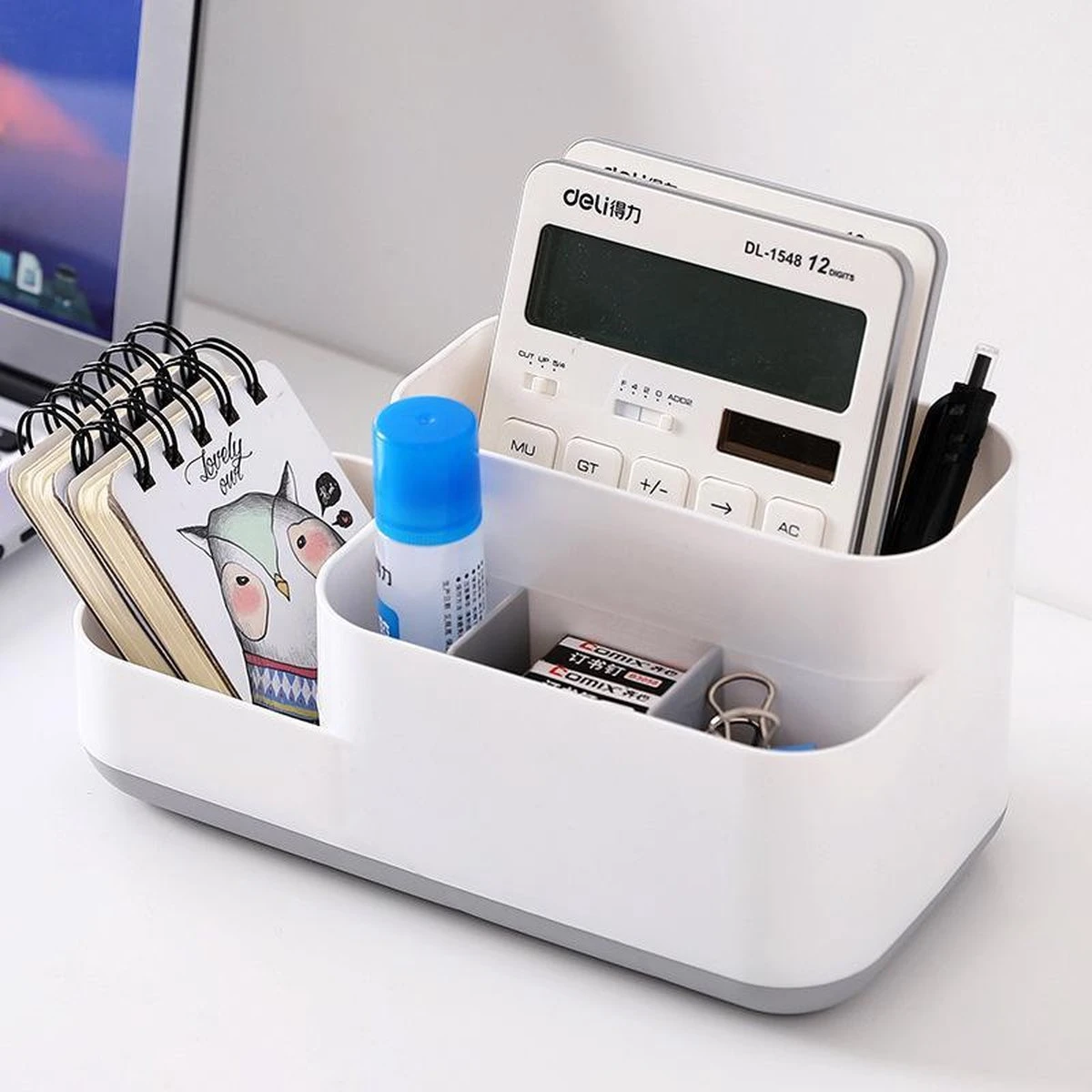 Tandenborstelhouder Badkamer – Elektrische Tandenborstel Houder - Tandenborstel - Make Up Organizer - Desk Organizer - Bureau Organizer - Opbergbox - Wit - Afbeelding 4