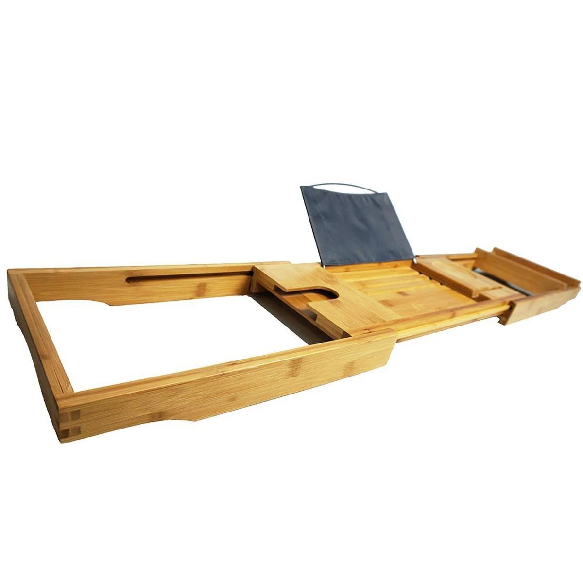 IVOL Badplank Bamboe - Badplank Hout Met Badrek Houders - Uitschuifbaar - 75 Tot 110 Cm - Afbeelding 2