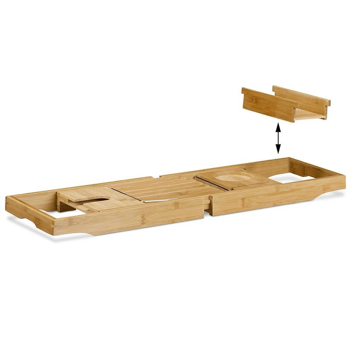 IVOL Badplank Bamboe - Badplank Hout Met Badrek Houders - Uitschuifbaar - 75 Tot 110 Cm - Afbeelding 10