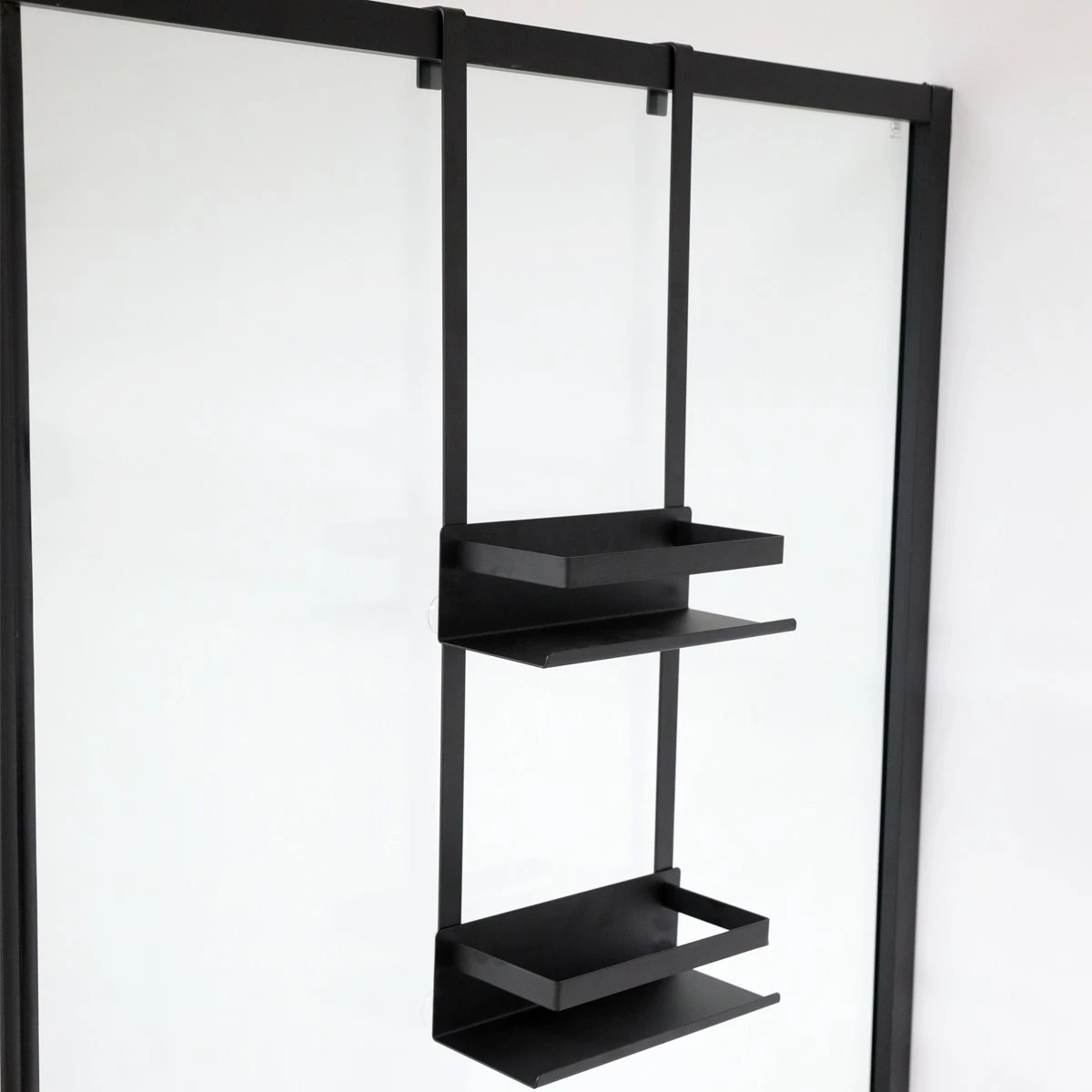 VDN Stainless Doucherek Zonder Boren - Doucherek Hangend - Doucherek Zwart - RVS - Doucherek Aan Douchewand - 2 Laags - Afbeelding 3