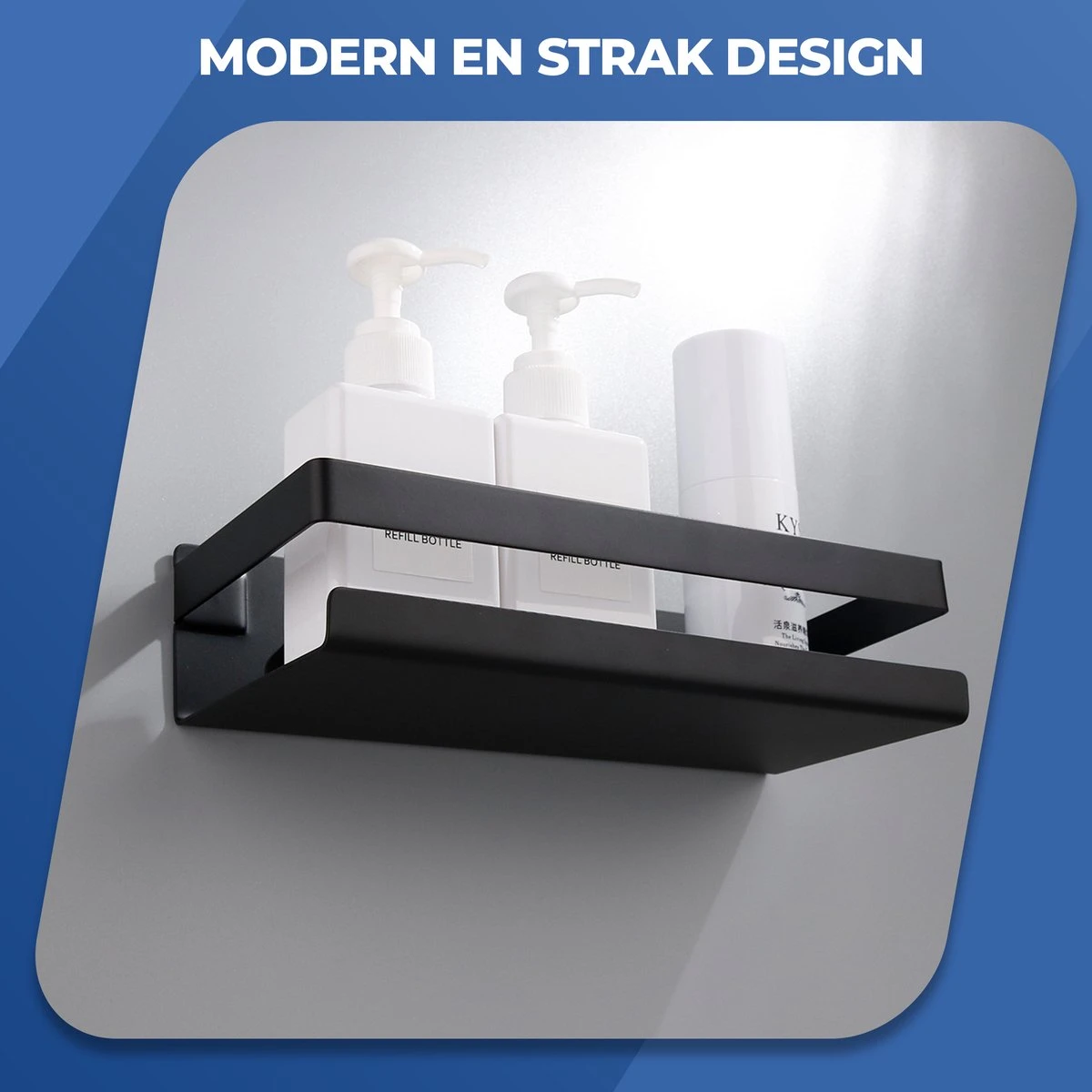 Roegaarden Doucherek Zonder Boren - Doucherekjes - Hangend - Zwart RVS - 23 CM - Afbeelding 4