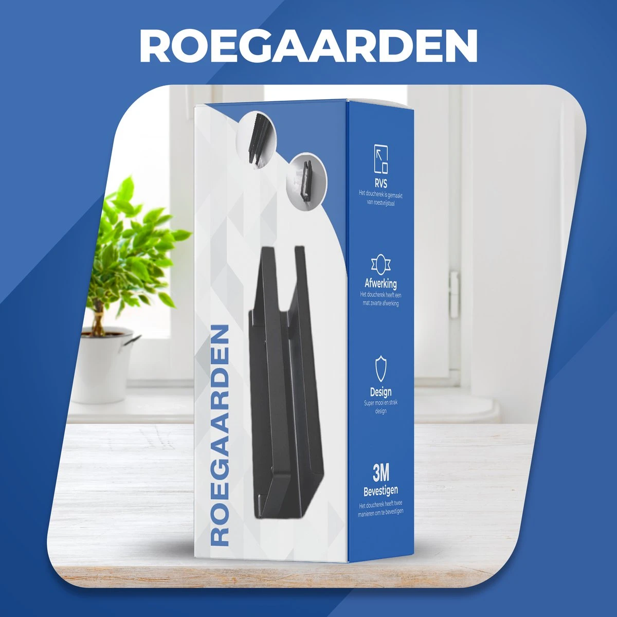 Roegaarden Doucherek Zonder Boren - Doucherekjes - Hangend - Zwart RVS - 23 CM - Afbeelding 6