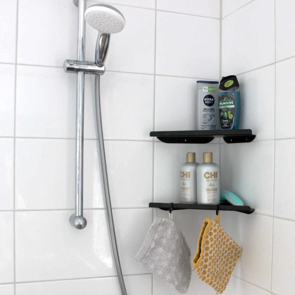 Vannons - Doucherek - Doucherek Hangend - Doucheplankje - Metaal - Set Van 2 - Zwart - Afbeelding 3