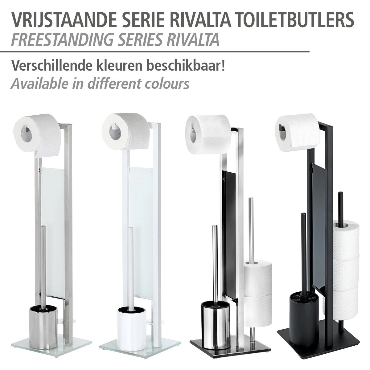 WENKO Toiletbutler Rivalta RVS Mat - Toiletborstel Met Houder, Toiletrolhouder En Reserverolhouder - Afbeelding 15