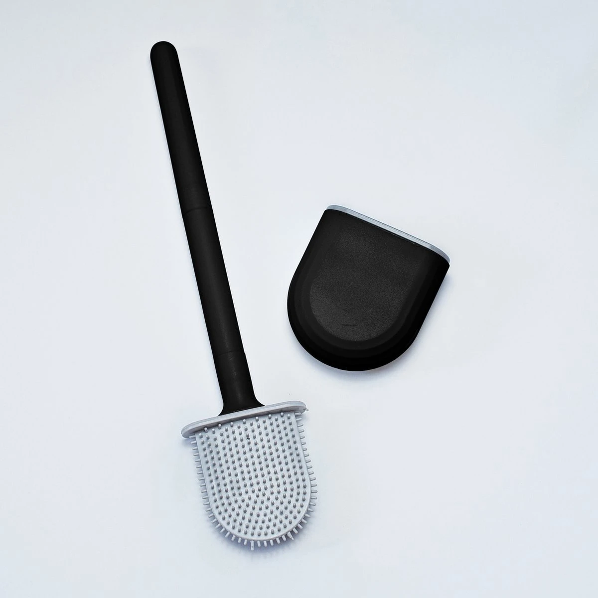 WC Borstel – Siliconen – Zwart – WC Borstel Met Houder – Vrijstaand – Hangend – WC Borstel En Houder – WC Borstel Zwart - Afbeelding 3