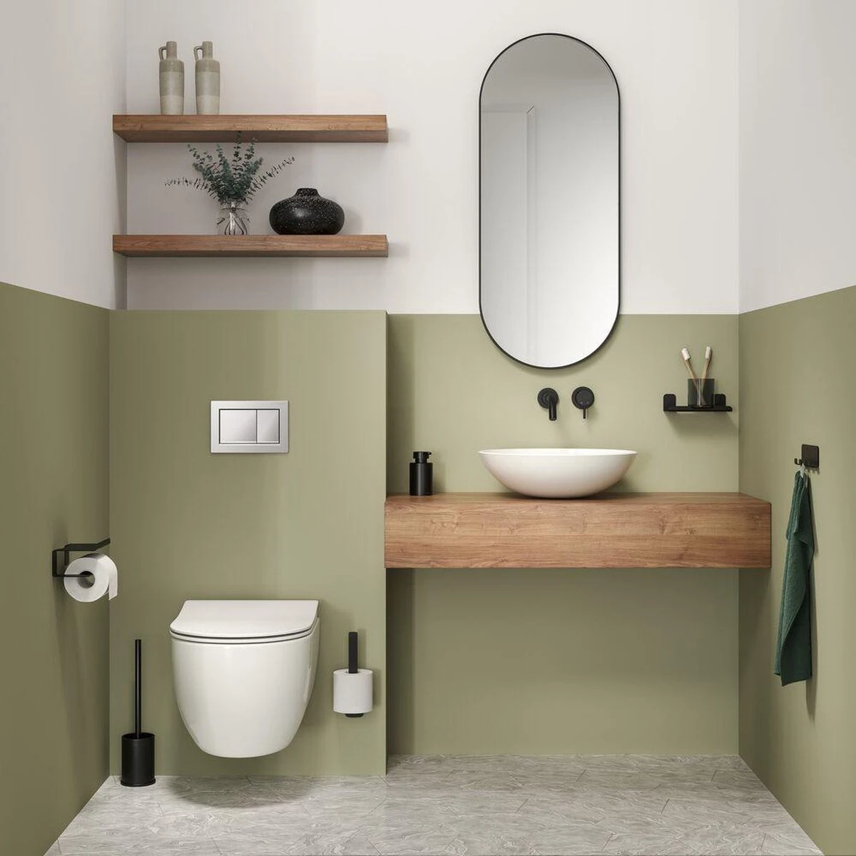 Tiger Colar - Toiletrolhouder Met Planchet - Zwart - Afbeelding 4