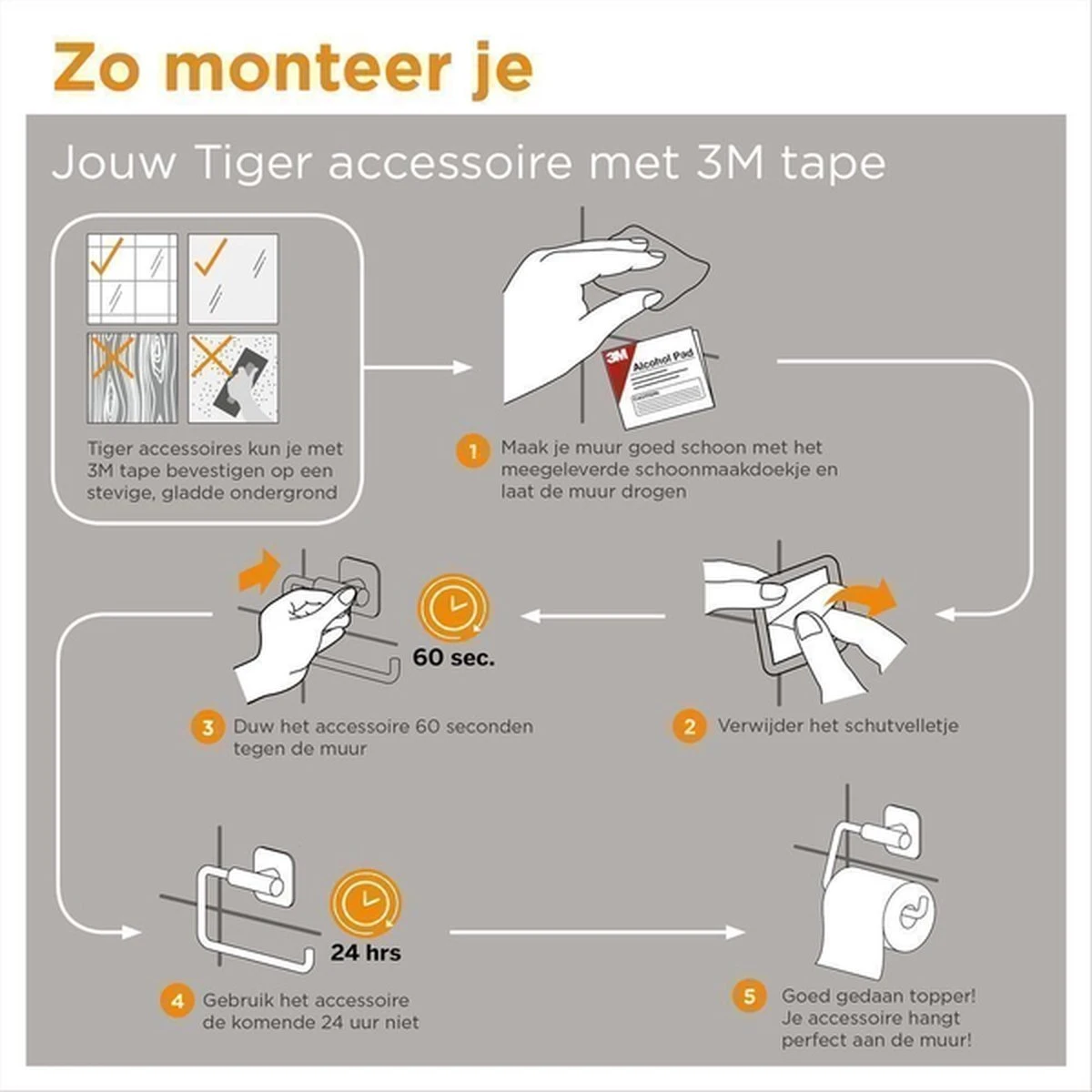 Tiger Tune - Toiletrolhouder Met Klep - Messing Geborsteld / Zwart - Afbeelding 12