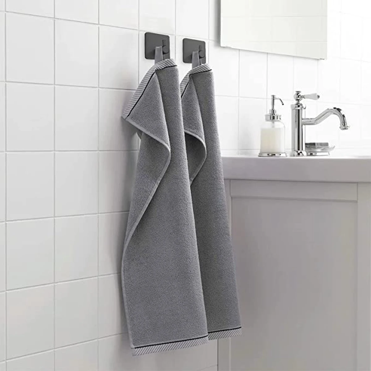 Vannons - Handdoekhaakjes - Zelfklevende Haakjes - Set Van 6 Haakjes - RVS - Zwart - Afbeelding 6