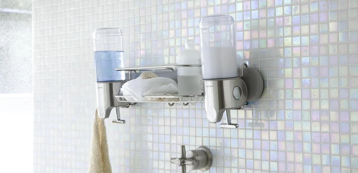 Simplehuman Zeepdispenser Wand Duo - RVS - 22.6x9.4x24.5 Cm - Zilver - Afbeelding 6