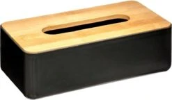 Five Tissuedoos - Zwart - Bamboe - 13 X 26 X 8.8 Cm