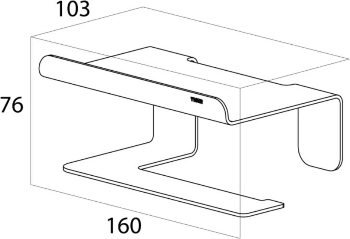 Tiger Colar - Toiletrolhouder Met Planchet - Zwart - Afbeelding 14