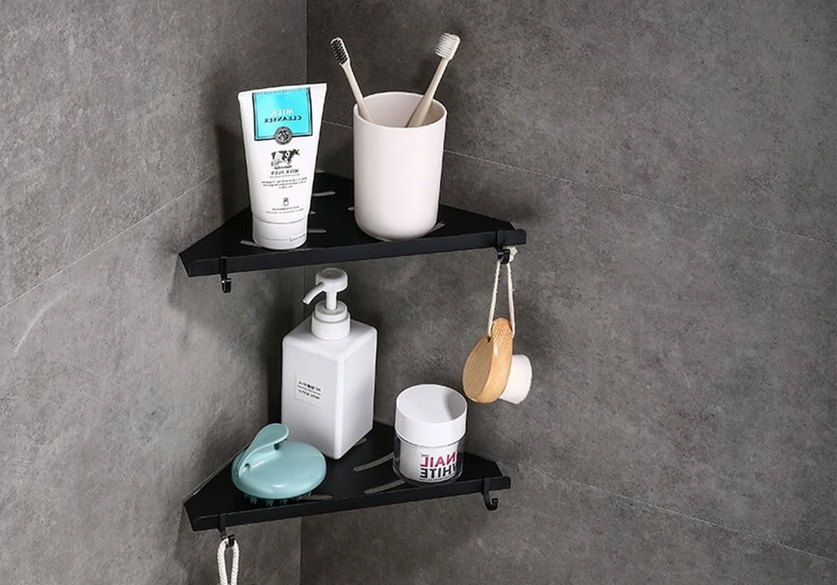 Vannons - Doucherek - Doucherek Hangend - Doucheplankje - Metaal - Set Van 2 - Zwart - Afbeelding 9