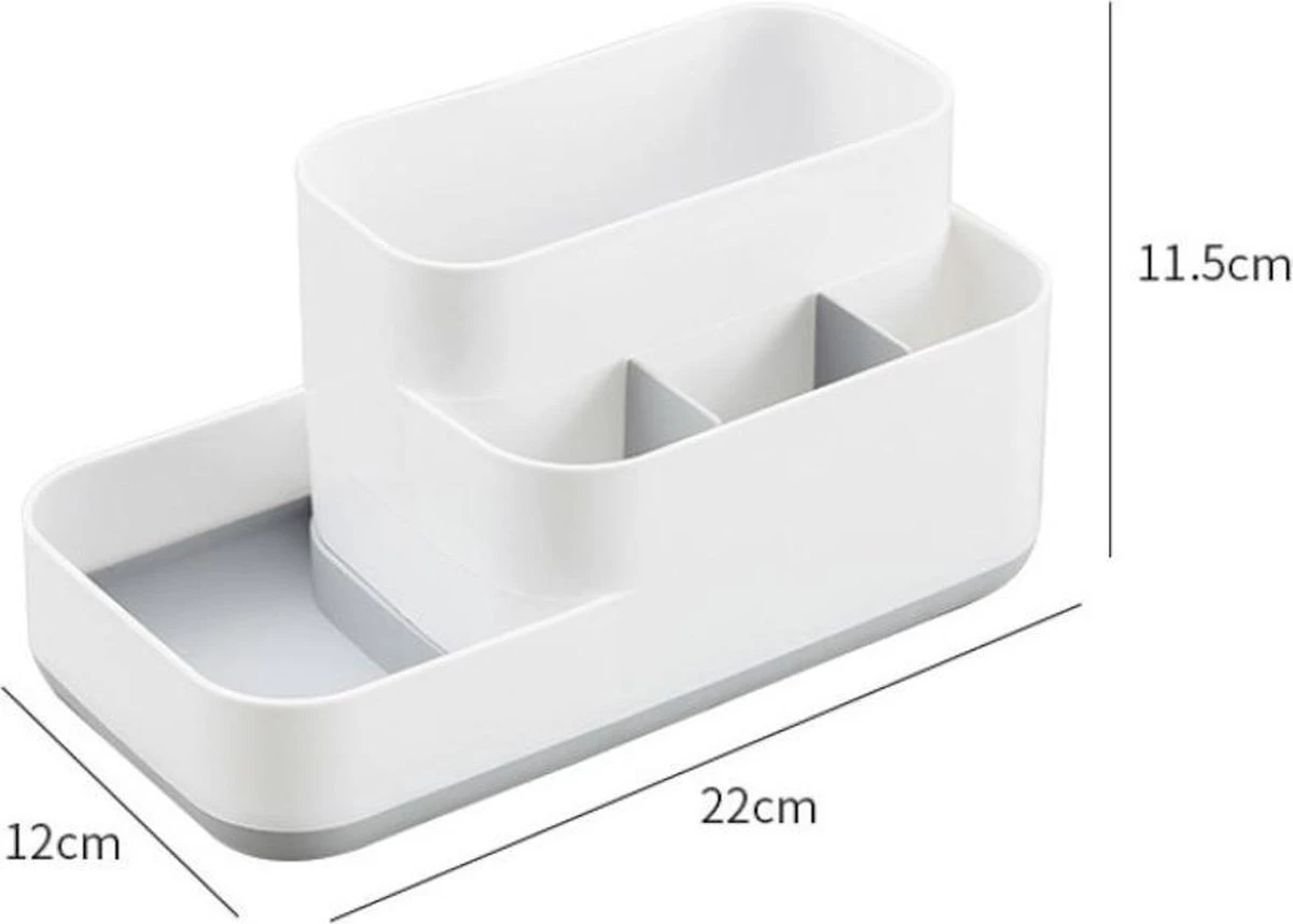 Tandenborstelhouder Badkamer – Elektrische Tandenborstel Houder - Tandenborstel - Make Up Organizer - Desk Organizer - Bureau Organizer - Opbergbox - Wit - Afbeelding 8
