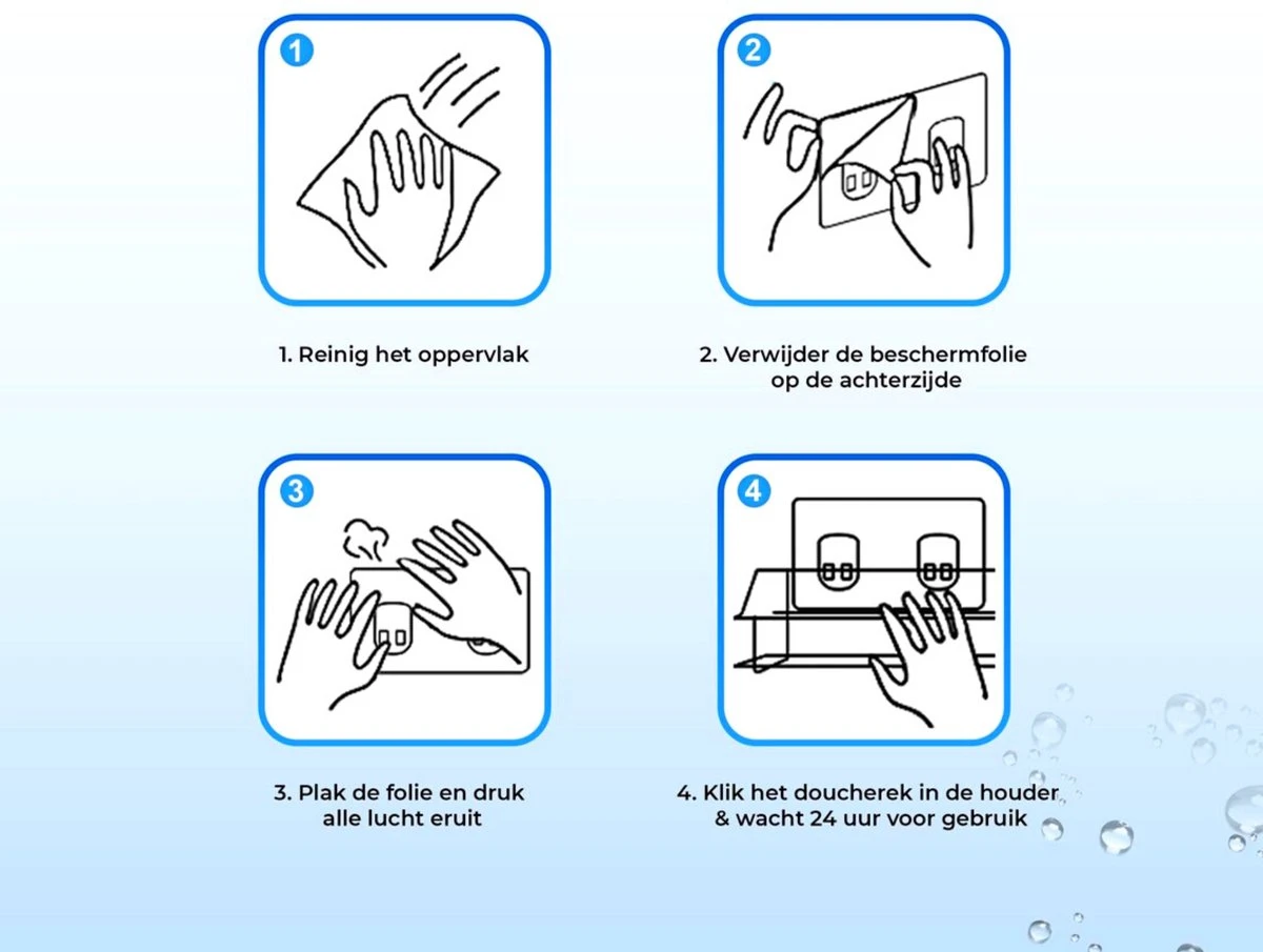 RVS Doucherek Zelfklevend Zonder Boren Zwart - Douchemandje Met 15KG Draagvermogen - Planchet Badkamerrek - Shower Rack - 31x10cm - Afbeelding 7