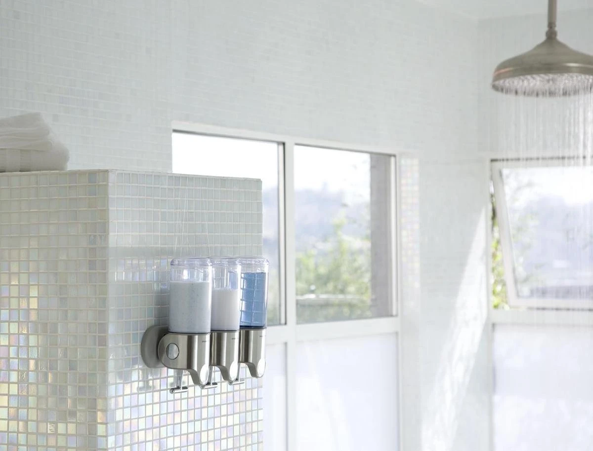 Simplehuman Zeepdispenser Wand Duo - RVS - 22.6x9.4x24.5 Cm - Zilver - Afbeelding 3