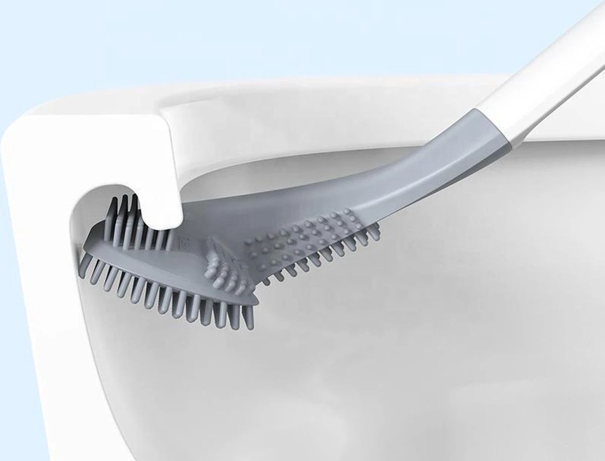 Bradey Toiletborstel Siliconen - WC Borstel Met Houder - Optimale Hygiëne - Golfclub-vorm - Komt In Alle Hoeken - Afbeelding 9