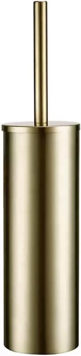 Toiletborstel Met Houder - Vrijstaand - Toiletborstelhouder - Goud - Wc Borstel Met Houder - RVS - Zonder Boren