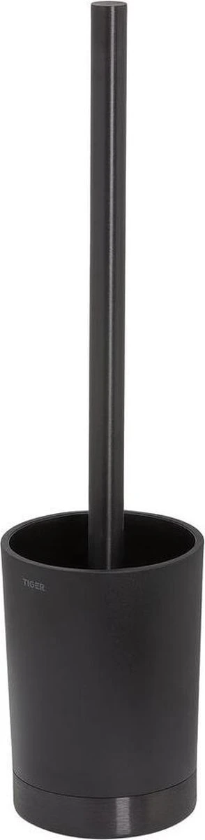Tiger Tune - Toiletborstel Met Houder Vrijstaand - Zwart Metaal Geborsteld / Zwart