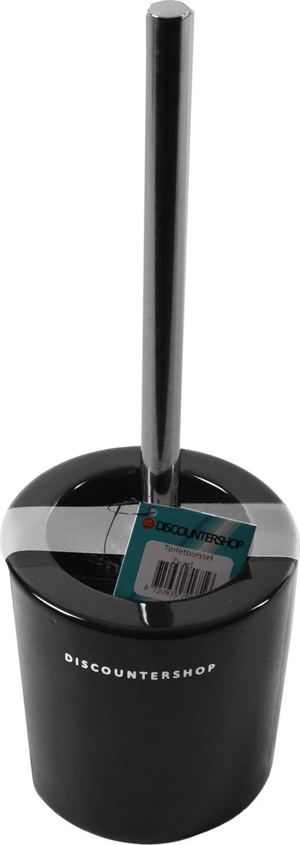Toiletborstel Met Zwarte Borstel- Keramiek - Zwart - RVS - WC Borstel In Ronde Houder - Afbeelding 7
