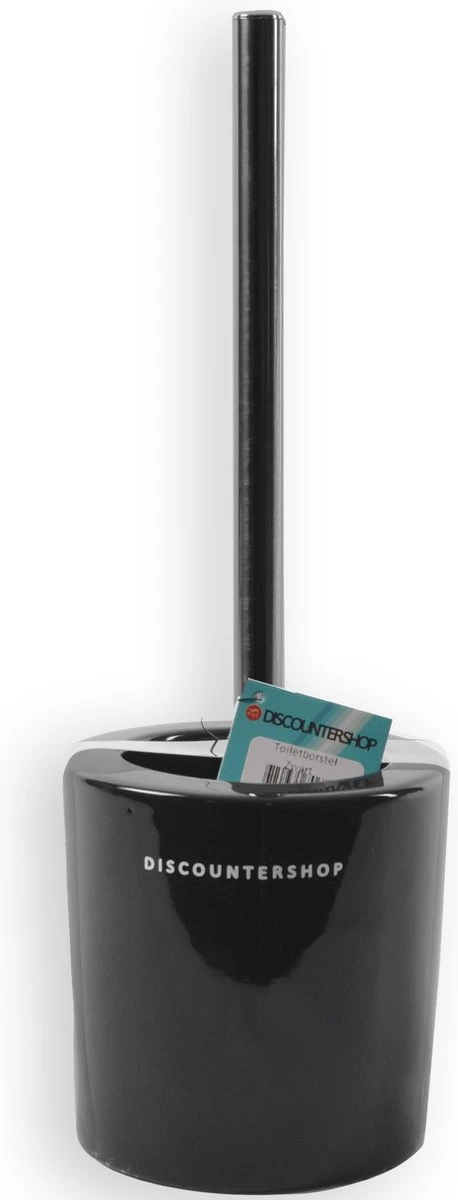 Toiletborstel Met Zwarte Borstel- Keramiek - Zwart - RVS - WC Borstel In Ronde Houder - Afbeelding 8