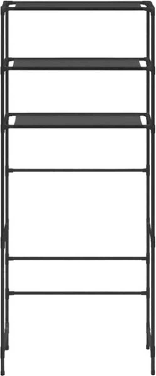VidaXL Opbergrek Voor Boven Wasmachine 3-laags 69x28x169 Cm Zwart - Afbeelding 10