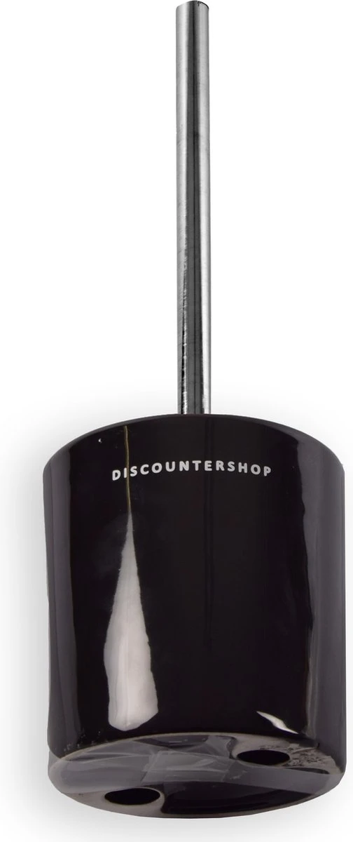 Toiletborstel Met Zwarte Borstel- Keramiek - Zwart - RVS - WC Borstel In Ronde Houder - Afbeelding 6