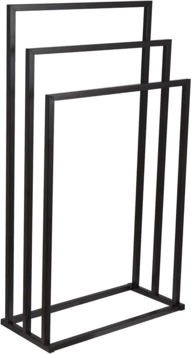 Badkamerhanger Handdoekenrek 3 Armen Zwart - Afbeelding 2