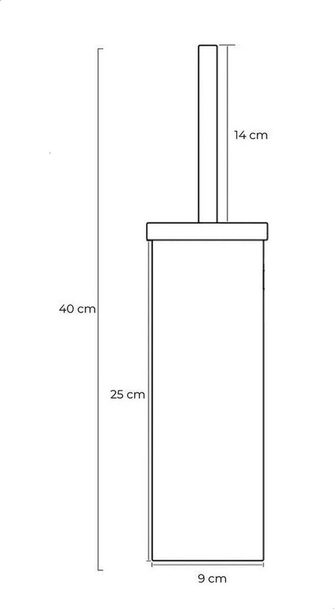 Toiletborstel Met Houder - Vrijstaand - Toiletborstelhouder - Goud - Wc Borstel Met Houder - RVS - Zonder Boren - Afbeelding 5