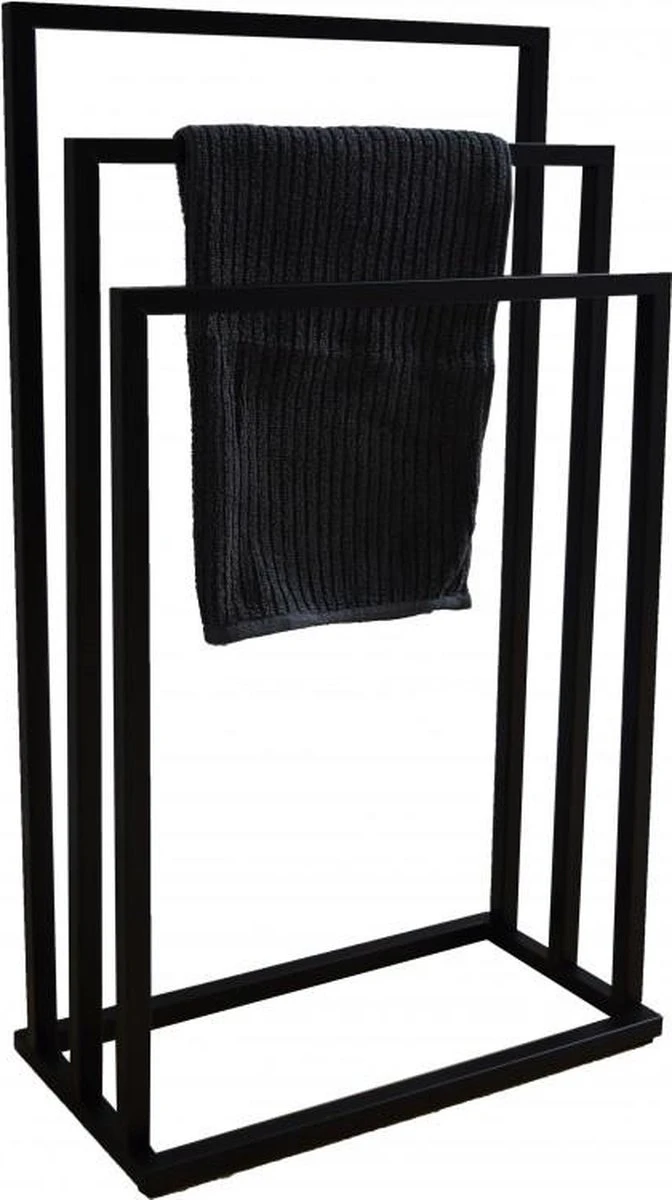 Badkamerhanger Handdoekenrek 3 Armen Zwart