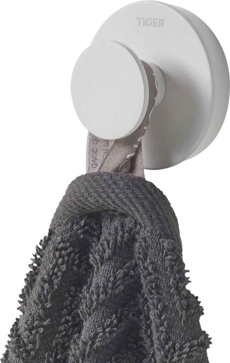 Tiger Urban - Handdoekhaak Groot (1x) - ø 5 Cm - Inclusief 2 Decorringen - Wit - Afbeelding 4