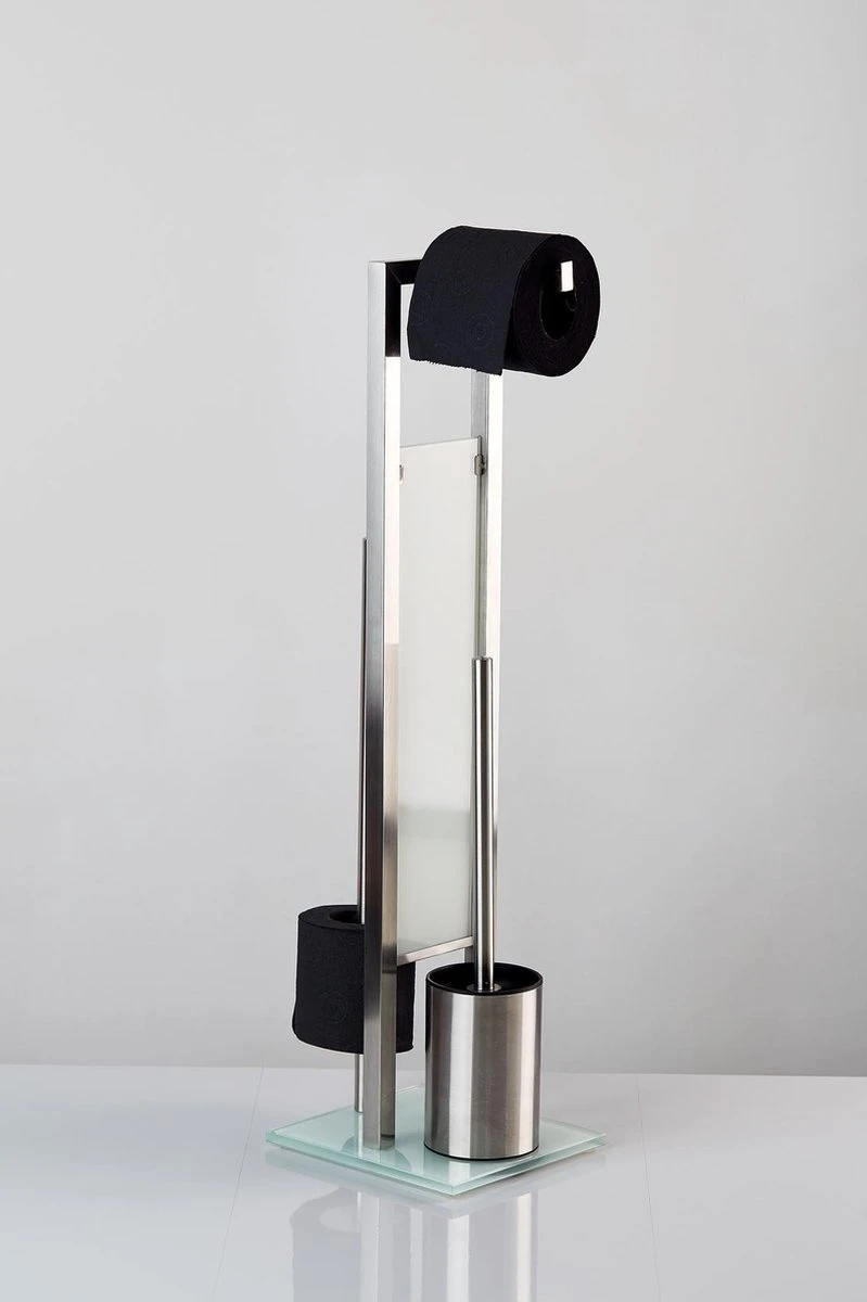 WENKO Toiletbutler Rivalta RVS Mat - Toiletborstel Met Houder, Toiletrolhouder En Reserverolhouder - Afbeelding 7